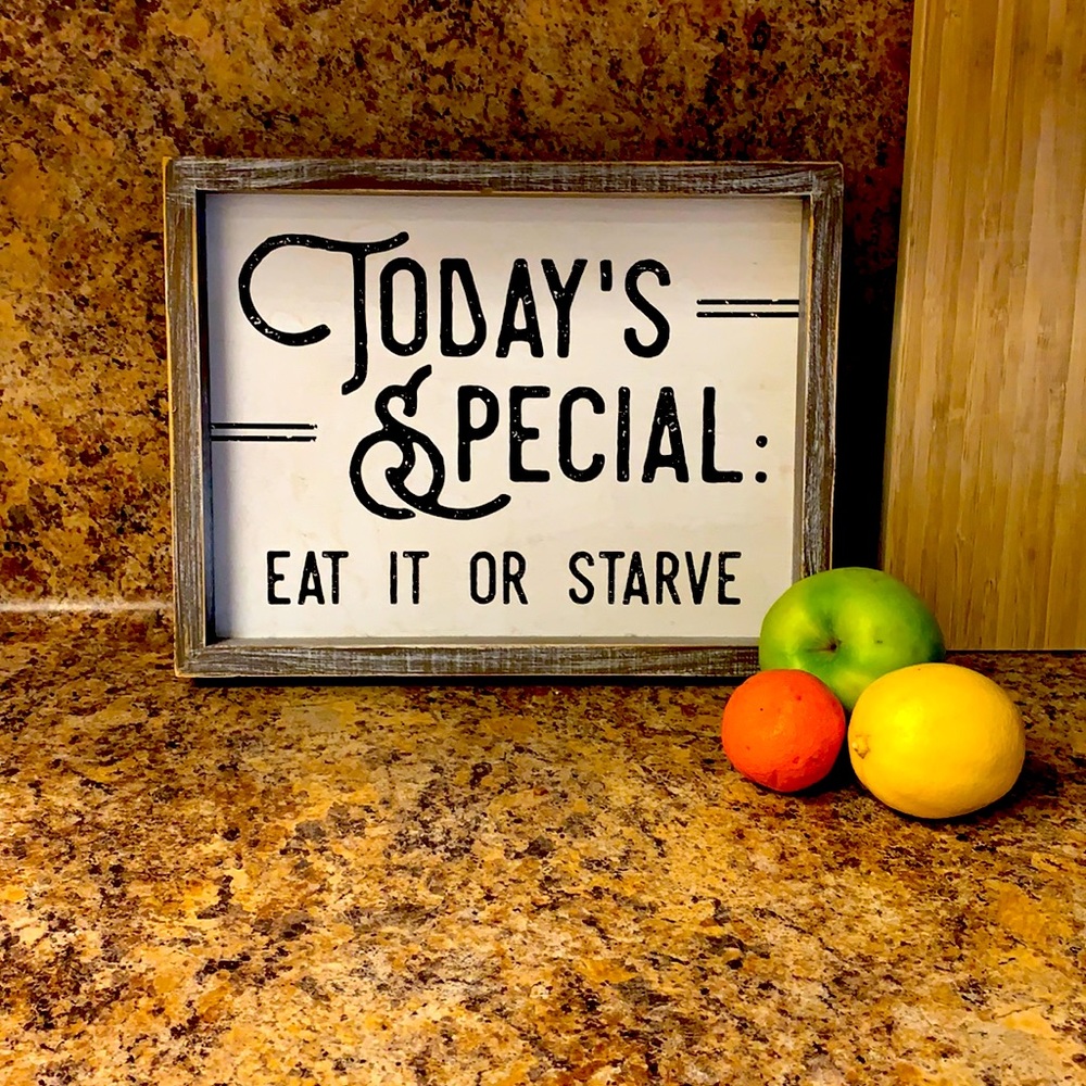 Wood Framed Kitchen Sign